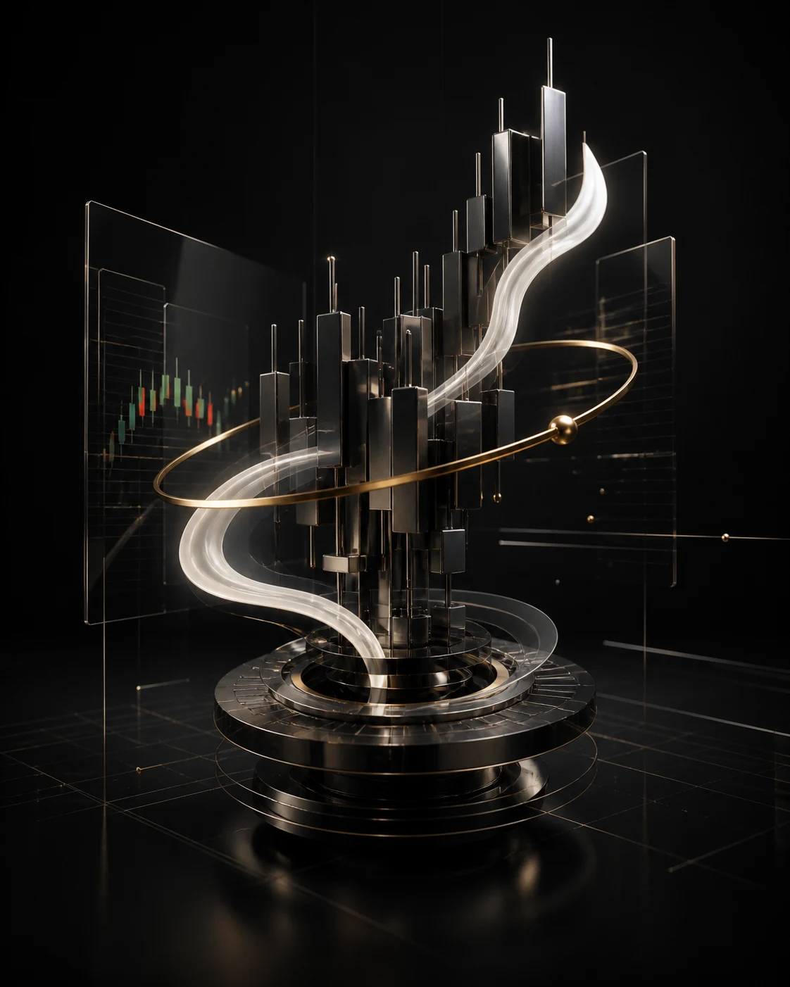 Sculptural visualization of an automated trading strategy