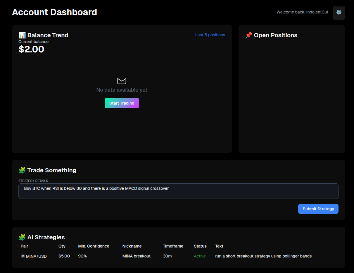 Funding interface showing deposit options