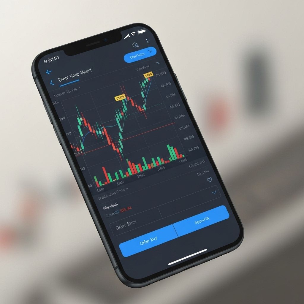 Mobile trading app interface